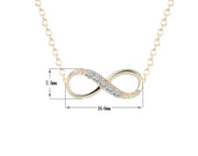 Italian  Pav’e Infinity Necklace in 14K Gold Plating