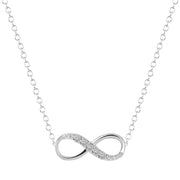Italian  Pav’e Infinity Necklace in 14K Gold Plating