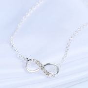 Italian  Pav’e Infinity Necklace in 14K Gold Plating