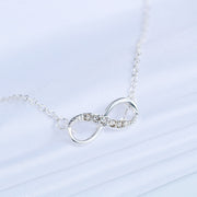 Italian  Pav’e Infinity Necklace in 14K Gold Plating