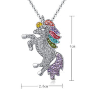 Crystal Rainbow Unicorn Necklace in 14K Gold - 2 Options