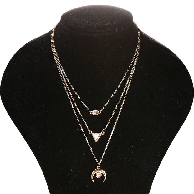 Opal Thai Inspired Crescent 3 Piece  Necklace