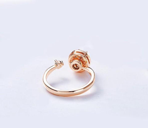 Twisted Pink Austrian Elements Circular Halo Adjustable Ring ITALY Design  - ALILY