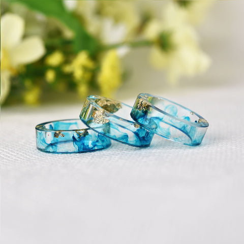 Malibu Blue Tie-Dye Glass Unisex Ring