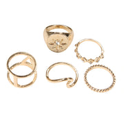 Tropical Wave 5 Piece Ring Set
