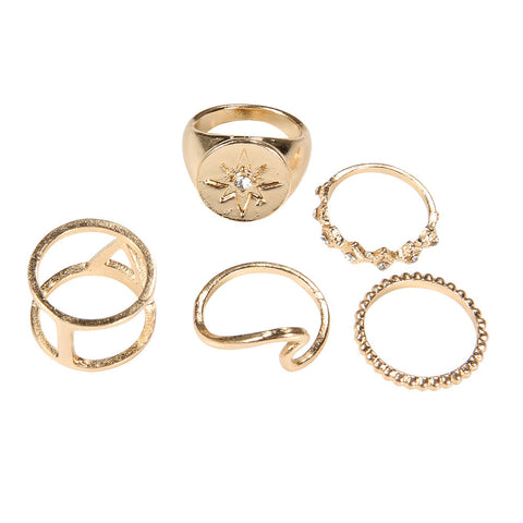 Tropical Wave 5 Piece Ring Set