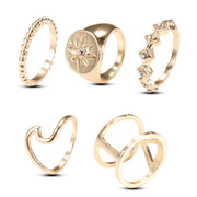 Tropical Wave 5 Piece Ring Set