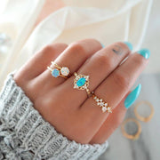 11-Piece Minimalist Bohemian Pav'e Ring Set in 18K Gold Plating