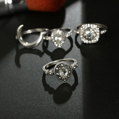 Black & White 11 Piece Bohemian Ring Set