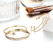 4 Piece Celestial Bangle Set With ® Crystals 18K Gold Plated Bracelet in 18K Gold Plated