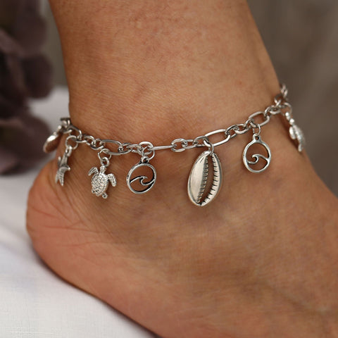 Charm Bracelet of the Sea 18K White Gold Plated Bracelet ITALY Design
