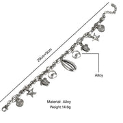 Charm Bracelet of the Sea 18K White Gold Plated Bracelet ITALY Design