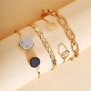 4 Piece Medallion Bracelet Set 18K Gold Plated Bracelet ITALY Design