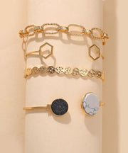 4 Piece Medallion Bracelet Set 18K Gold Plated Bracelet ITALY Design