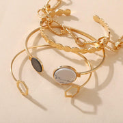 4 Piece Medallion Bracelet Set 18K Gold Plated Bracelet ITALY Design