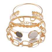 4 Piece Medallion Bracelet Set 18K Gold Plated Bracelet ITALY Design