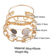 4 Piece Medallion Bracelet Set 18K Gold Plated Bracelet ITALY Design