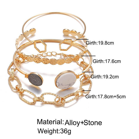 4 Piece Medallion Bracelet Set 18K Gold Plated Bracelet ITALY Design