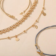 4 Piece Roman Bracelet Set With  Crystals 18K Gold Plated Bracelet ITALY Design