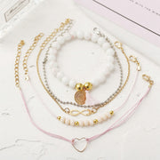 5 Piece Infinity Bracelet Set 18K Gold Plated Bracelet ITALY Design