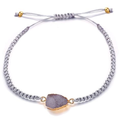 Natural Stone  18K Gold Plated Bracelet ITALY Design