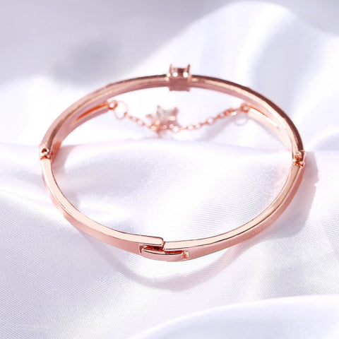Star Drop With Austrian Crystals 18K Rose Gold Plated Bracelet ITALY Design