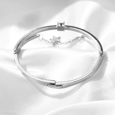 Star Drop With Austrian Crystals 18K White Gold Plated Bracelet ITALY Design