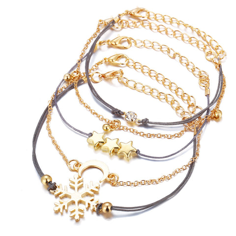 5 Piece Blue Winter Bracelet Set With ® Crystals 18K White Gold Plated Bracelet in 18K White Gold Plated