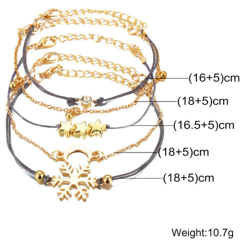 5 Piece Blue Winter Bracelet Set With ® Crystals 18K White Gold Plated Bracelet in 18K White Gold Plated