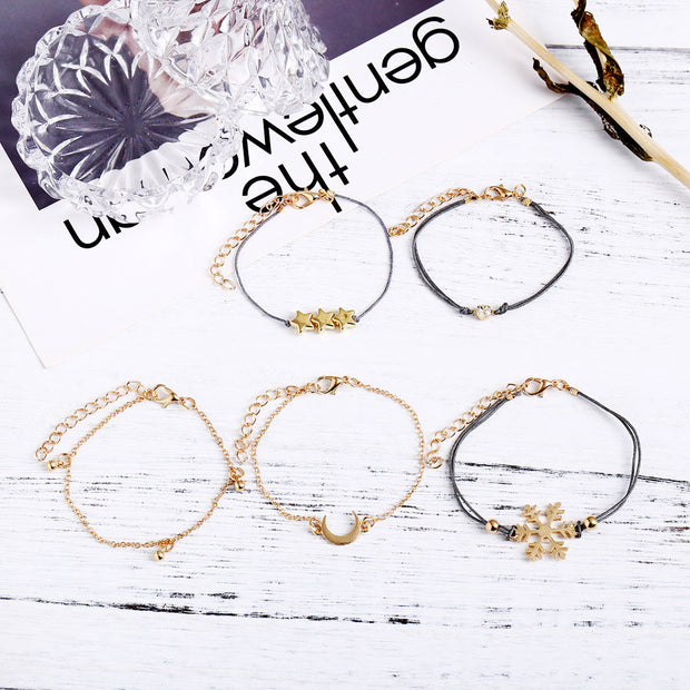 5 Piece Blue Winter Bracelet Set With ® Crystals 18K White Gold Plated Bracelet in 18K White Gold Plated