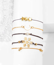 5 Piece Blue Winter Bracelet Set With ® Crystals 18K White Gold Plated Bracelet in 18K White Gold Plated