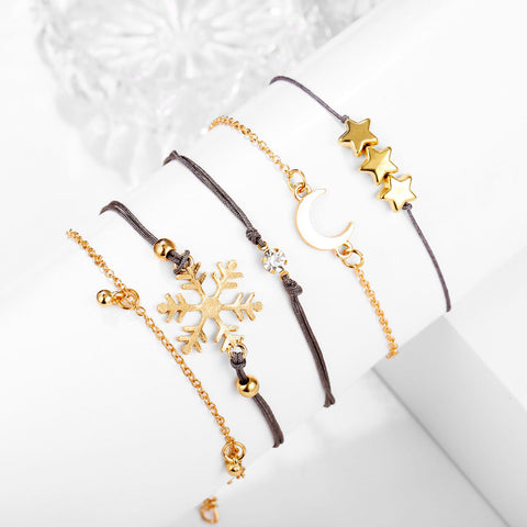 5 Piece Blue Winter Bracelet Set With ® Crystals 18K White Gold Plated Bracelet in 18K White Gold Plated