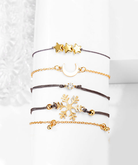 5 Piece Blue Winter Bracelet Set With ® Crystals 18K White Gold Plated Bracelet in 18K White Gold Plated