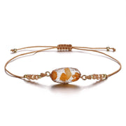 Natural Stone Orange 18K Gold Plated Bracelet in 18K Gold Plated ITALY Design