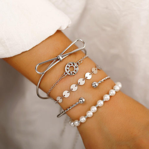 18K White Gold Plated Bracelet in 18K White Gold Plated ITALY Design