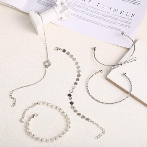 18K White Gold Plated Bracelet in 18K White Gold Plated ITALY Design