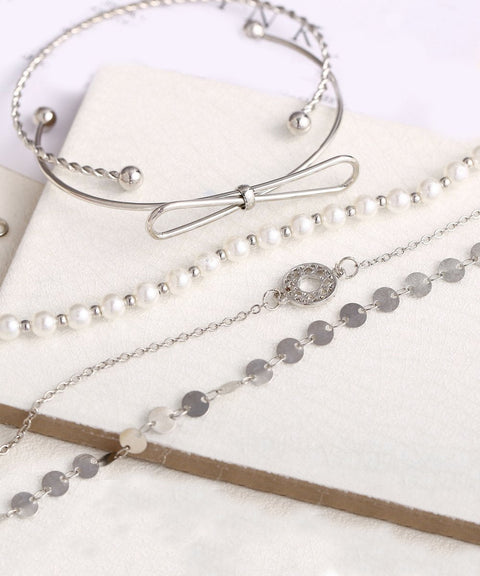 18K White Gold Plated Bracelet in 18K White Gold Plated ITALY Design