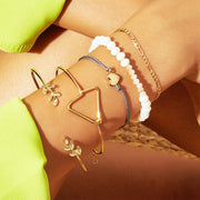 5 Piece Geo Set 18K Gold Plated Bracelet in 18K Gold Plated ITALY Design