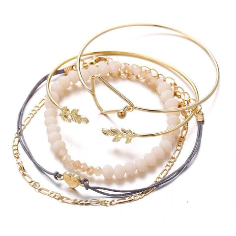5 Piece Geo Set 18K Gold Plated Bracelet in 18K Gold Plated ITALY Design