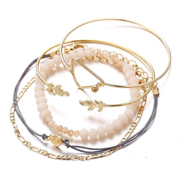 5 Piece Geo Set 18K Gold Plated Bracelet in 18K Gold Plated ITALY Design
