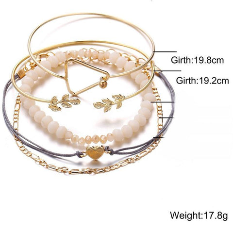 5 Piece Geo Set 18K Gold Plated Bracelet in 18K Gold Plated ITALY Design