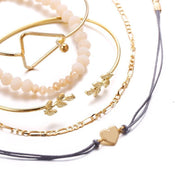 5 Piece Geo Set 18K Gold Plated Bracelet in 18K Gold Plated ITALY Design