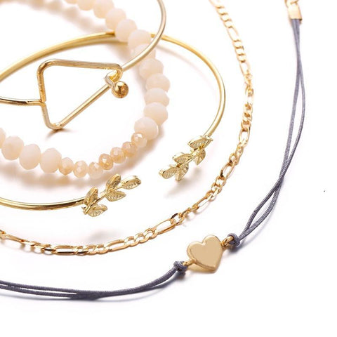 5 Piece Geo Set 18K Gold Plated Bracelet in 18K Gold Plated ITALY Design