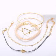 5 Piece Geo Set 18K Gold Plated Bracelet in 18K Gold Plated ITALY Design