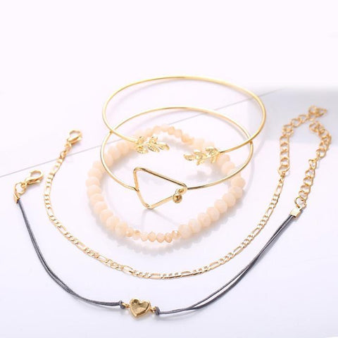 5 Piece Geo Set 18K Gold Plated Bracelet in 18K Gold Plated ITALY Design