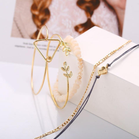 5 Piece Geo Set 18K Gold Plated Bracelet in 18K Gold Plated ITALY Design