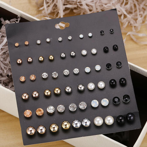 30 Piece Stud Earring Set 18K Gold Plated Earring in 18K Gold Plated ITALY Design