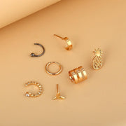 7 Piece Earring Set 18K Gold Plated Earring in 18K Gold Plated ITALY Design