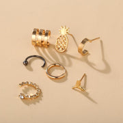 7 Piece Earring Set 18K Gold Plated Earring in 18K Gold Plated ITALY Design