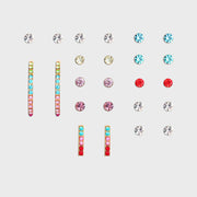 12 Piece Rainbow Set With ® Crystals 18K White Gold Plated Earring in 18K White Gold Plated